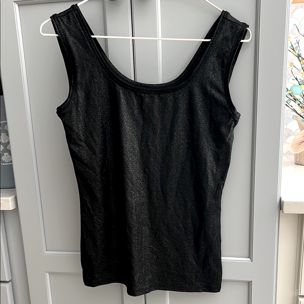 White House Black Market Shimmer Black Sleeveless Top